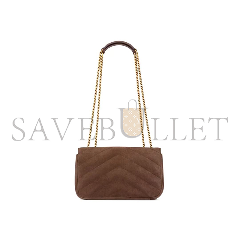 YSL LOULOU SMALL IN MATELASSÉ SUEDE 801437 (24*14*6cm)